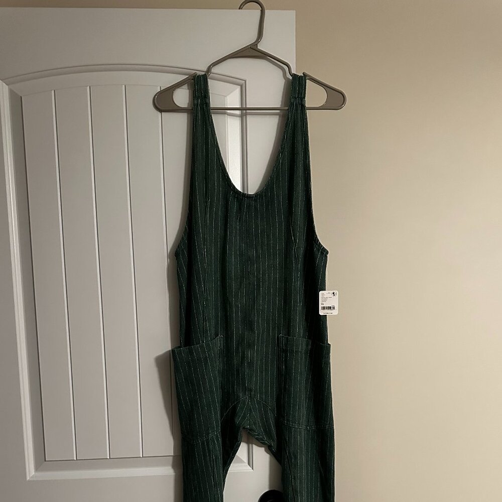 Free People Pin Striped overalls